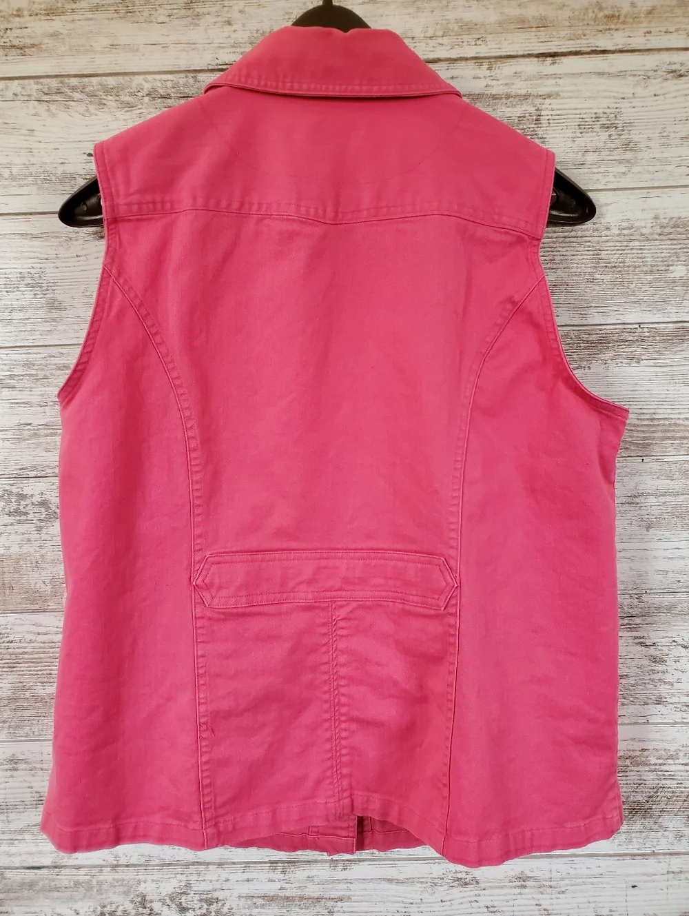 Christopher & Banks Hot Pink Denim Utility Vest - Picture 3 of 8